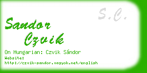 sandor czvik business card
